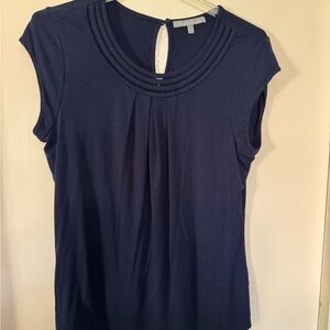 Daniel Rainn Navy Cap Sleeve Blouse career casual